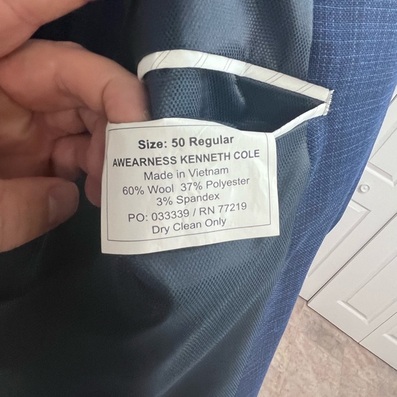 Awearness Kenneth Cole Modern Fit Check Sport Coat 50R - Picture 3 of 4